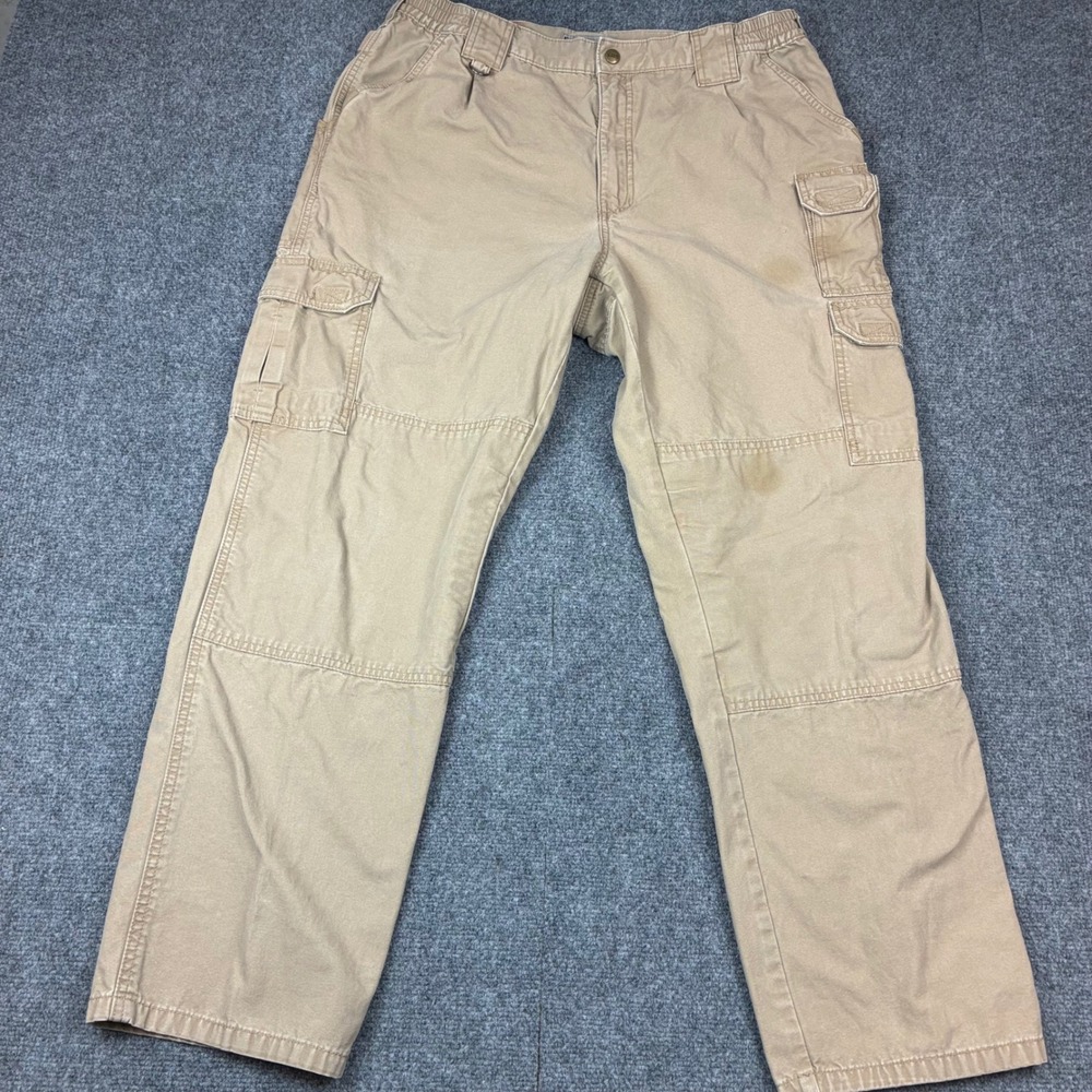 5.11 Tactical Mens Cargo Pants Khaki Tan Cotton Canvas Straight Leg 38x32